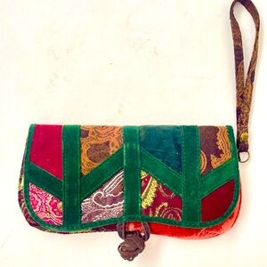 Lucky Brand Velvet Tapestry Wrist Clutch